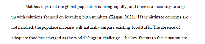 Describe the Malthusian debate relative to food in the United States today