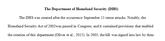 How and why was the Department of Homeland Security established