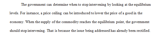 How would the government best determine when to stop assistance