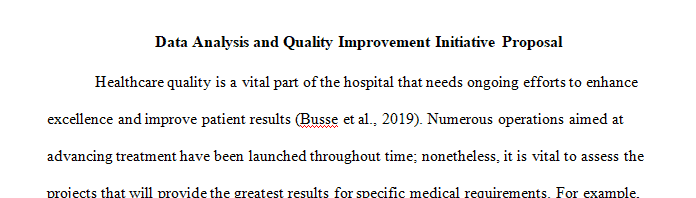 Prepare an 8-page data analysis and quality improvement initiative proposal based on a health issue of interest. 