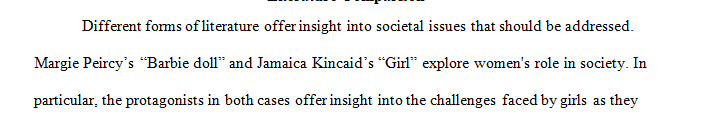 Read and study Marge Piercy’s Barbie Doll and Jamaica Kincaid’s Girl