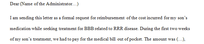 Requesting Reimbursement of medical treatment.