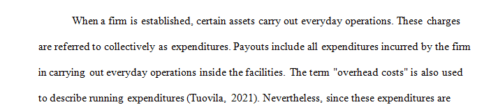 This week your assignment is to research define and explain overhead costs.