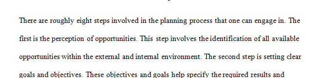 What are the steps in engaging the process of planning