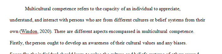 Wk 6 Discussion 1 - Developing Multi-Cultural Competence