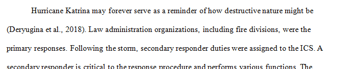 Write a 700- to 1,050-word paper in which you analyze the work of the secondary responders