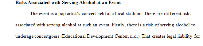 Write a one-page essay that includes a short description of your event