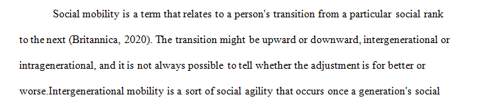 Define intergenerational mobility and explore the measure of social mobility in the context of the sociological perspective.