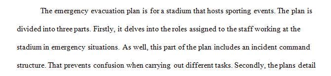 Find an emergency evacuation plan for a sports and/or entertainment venue in your area.