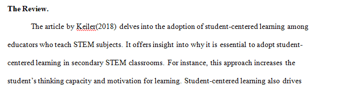 Submit an article on a topic in science along with a question related to student or teacher involvement.