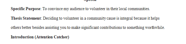 Think about a persuasive speech that you would like to present on a topic of your choice.