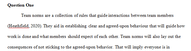 What are team norms and what role do they play in behavior and cohesiveness of the group