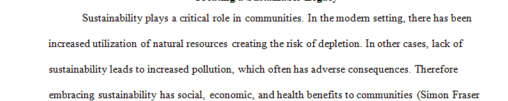 Creating A Sustainable Legacy Healthy Communities 