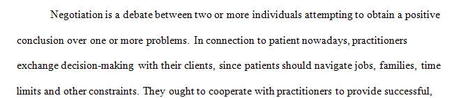 Define negotiation as it applies to patient education.