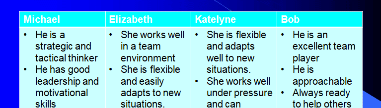 In Topic 4, selections for the Southwest Transit marketing team were made