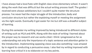 I have always had a love hate with English class since elementary school