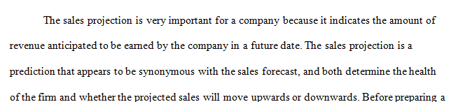 Before developing a pro forma income statement, one must first prepare a sales projection.