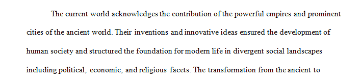 Chose one of the following societies: Europe the Middle East India or China.