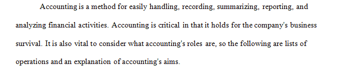 Describe the three functions of accounting