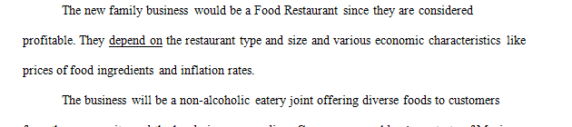 In this assignment, you are going to write about a family business.