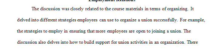 Masters in HRER 504 - Seminar in Employment Relations