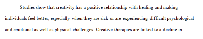 This week we looked at Creativity and the Self and Healing with Creativity.