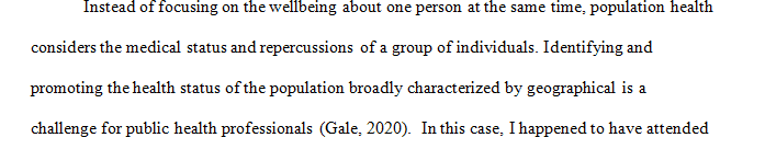 Topic Holistic Care of Populations.