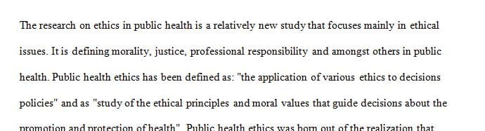 Conduct evidence-based research within the realm of Public Health