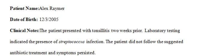 Patient presented with tonsillitis 