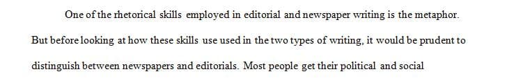 Choose a rhetorical skill that seems to be present in two or more of the genres