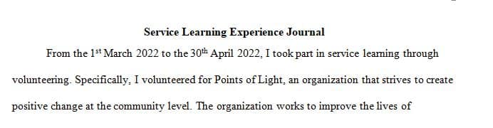 What were your initial expectations about the service learning experience