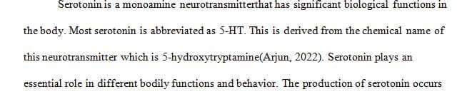 Draw three diagrams showing how the various enzymes convert this substance to serotonin