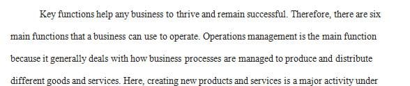 Key Functions of Business Operations