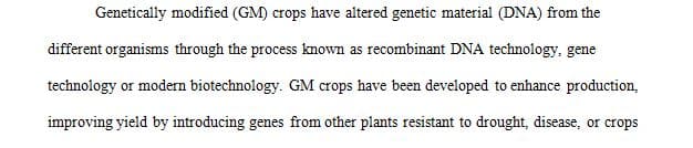 What are the arguments for and against genetically modified crops