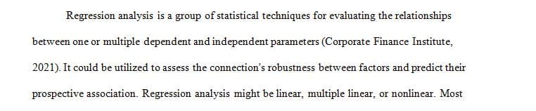 What is the definition of a regression analysis