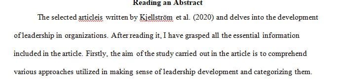 Discussion 1 - Reading an Abstract