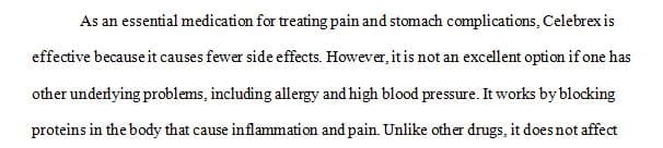 A 50-year-old patient, Sally, presents with osteoarthritis diagnosed three months ago and has been taking Ibuprofen.