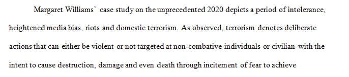 A deliberate act (violent or non-violent) against non-combative civilians