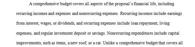 Compare and contrast a comprehensive proposal budget with a budget narrative.