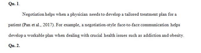 Define negotiation as it applies to patient education.