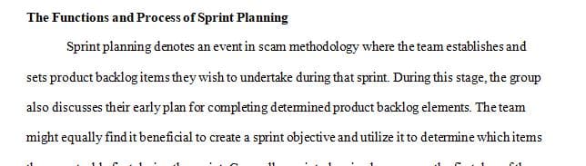 Describe the function and process of sprint planning