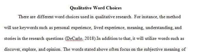 Discussion 2 - Qualitative Word Choices