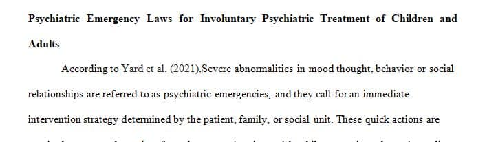 Legal and Ethical Issues Related to Psychiatric Emergencies