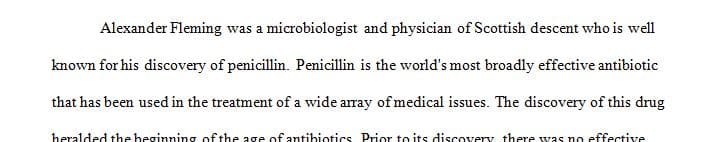 Research the historical findings of Alexander Fleming and the development of penicillin.