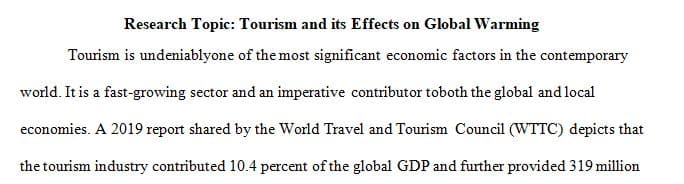 Tourism and its Effects on Global Warming 