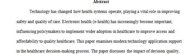 Identify the process for decision making regarding technology