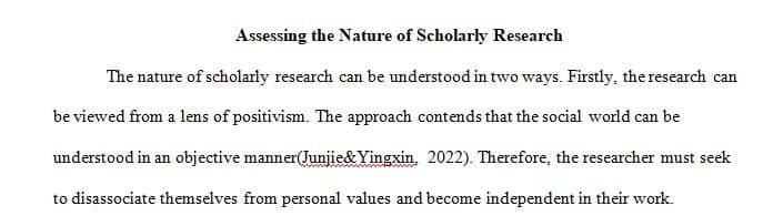 Assessing the nature of scholarly research