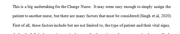 Assume you are working in the charge nurse role for your shift.