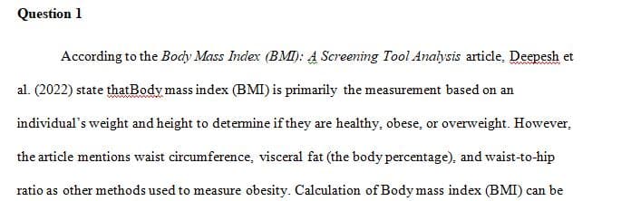 Body mass index (BMI) and Weight Stigma