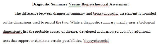 Characteristics of a Diagnostic Summary